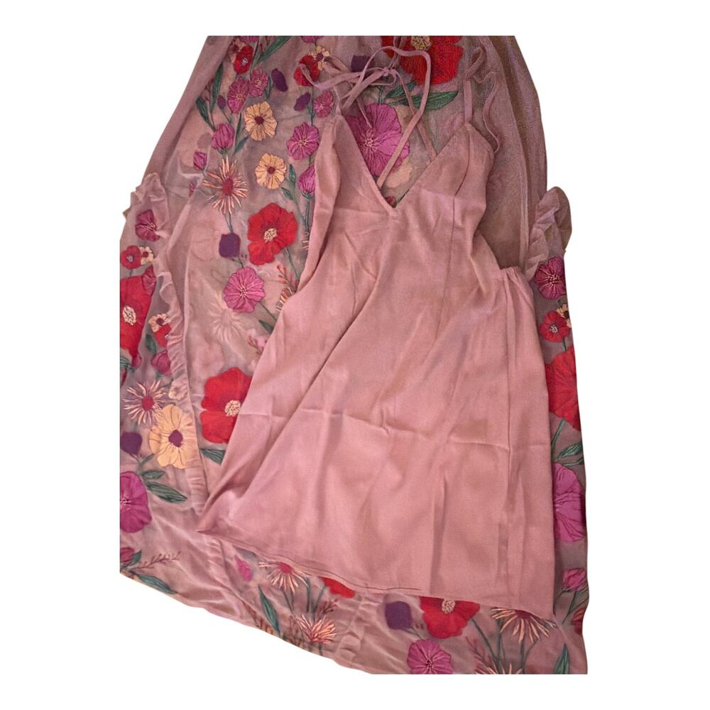 For Love & Lemons Pink Kaylee Maxi Halter Dress Small - Picture 8 of 9